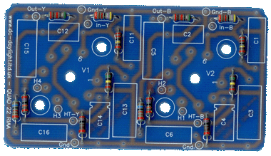 Part populated QUAD 22 PCB by Keith Snook
