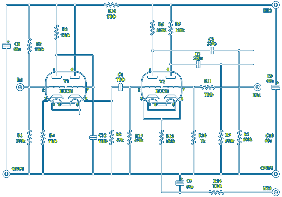 QUAD II amplifier triode driver schematic